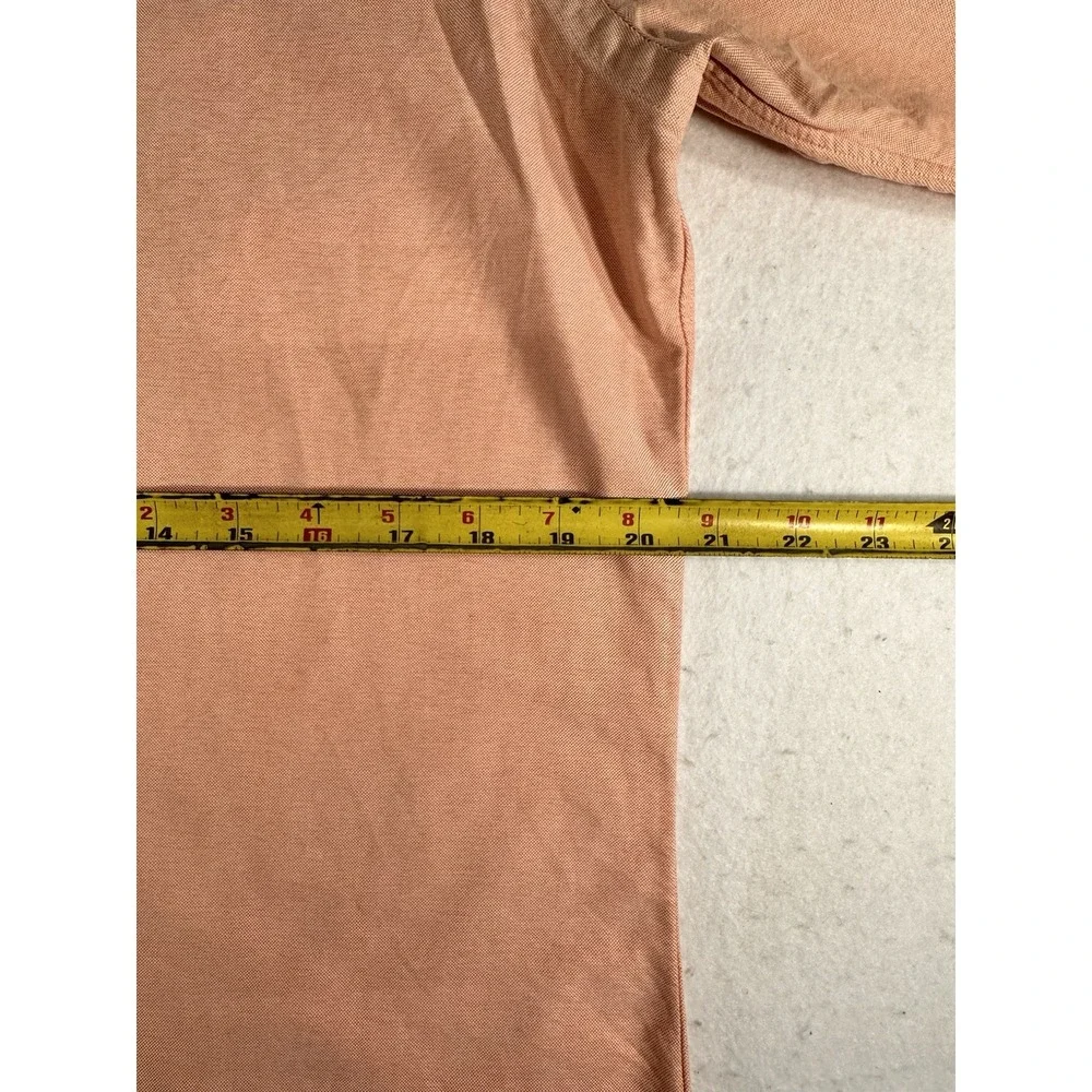 Ralph Lauren Mens Button Down Shirt Medium Peach Pink Custom Fit Oxford Cotton